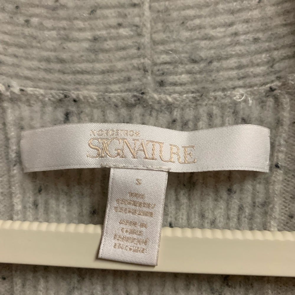 Nordstrom Signature Speckled Gray 100% Cashmere Women's Cardigan Cocoon Sweeter - Picture 7 of 16